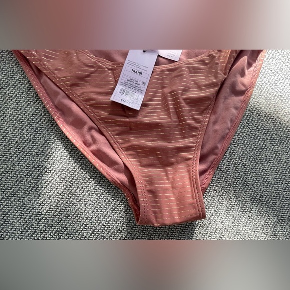 Pink Bikini Bottom with Gold Stripes - Picture 6 of 14